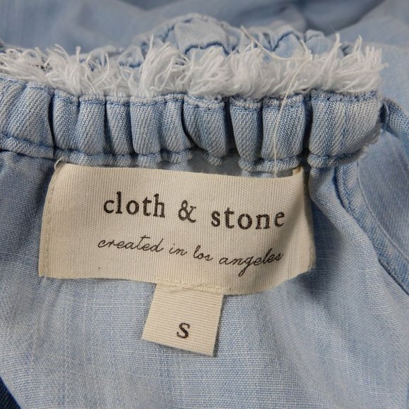 CLOTH & STONE Anthropologie Halter Neck Cropped JUMPSUIT Size S SMALL Blue NEW - Picture 4 of 9